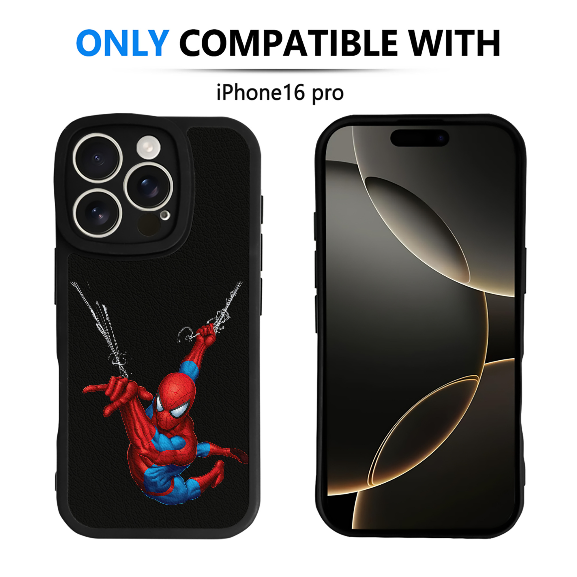 Spider Man スパイダーマン 【iPhone 16シリーズ対応】シリコンスマホケース（レザー調） 材質：シリコン